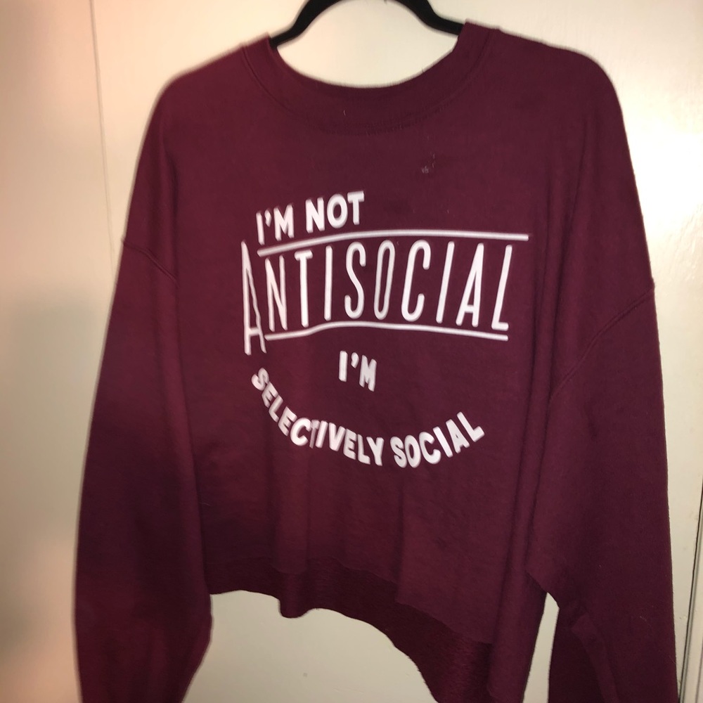 Maroon cropped sweater